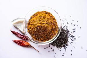 Karal- oder Karala-Chutney eine großartige Mischung aus Geschmack und Gesundheit, hergestellt aus Nigersamen. Maharashtrisches Rezept foto