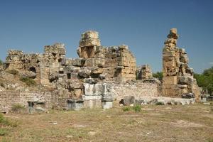 Hadrianische Bäder in der antiken Stadt Aphrodisias in Aydin, Türkei foto