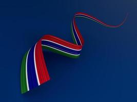 schwenkendes band oder banner mit gambia-flagge. unabhängigkeitstag 3d-illustration foto