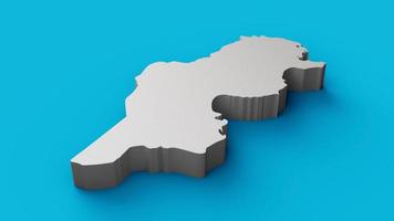 tunesien 3d-karte geographie kartographie und topologie blaue oberfläche 3d illustration foto