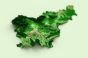 slowenien topografische karte 3d realistische kartenfarbe 3d illustration foto