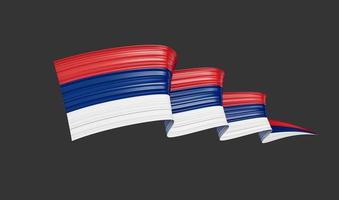 Serbien-Flagge, 3D-Darstellung auf isoliertem Hintergrund foto