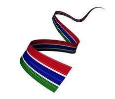 schwenkendes band oder banner mit gambia-flagge. unabhängigkeitstag 3d-illustration foto