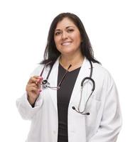 attraktive hispanische Ärztin oder Krankenschwester foto