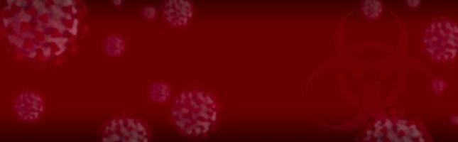 rotes banner des hintergrunds der coronavirus covid-19-zellen foto