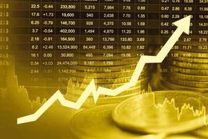börsenfinanzierungsgeschäft, digitale technologie des wirtschaftstrenddiagramms. foto