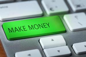 Schaltfläche "Geld verdienen" auf der Tastatur foto