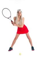 tennisspieler mit schläger foto