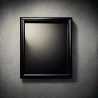 Schwarzer Bilderrahmen auf einem modernen Wandpapier, Vorderansicht foto