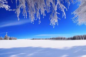 schöner Winterhintergrund mit Schnee. neujahr, weihnachten und andere feiertage, webposter, grußkarte. foto