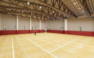 eine Indoor-Sporthalle leerer heller hoher Raum foto