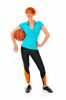 Frau mit Basketball foto