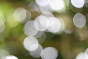 weißes Bokeh auf grünem Hintergrund, abstraktes weißes Bokeh mit Graten foto