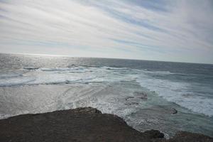 Vulkanische geologische Korodschichten, Faro de Punta Jandia, Fuerteventura, Kanarische Inseln, Spanien. foto