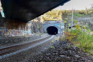 Erie-Zugtunnel Teil der Bergen Arches of Jersey City, New Jersey. foto