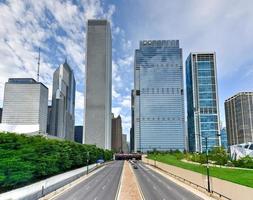 Skyline von Chicago im Sommer foto