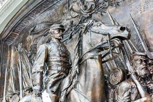 Shaw-Denkmal an der nationalen historischen Stätte Saint-Gaudens in New Hampshire im Winter 2021 foto