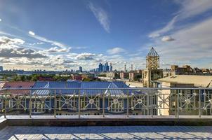 luftaufnahme der skyline der stadt in moskau, russland während des tages. foto