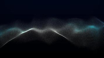 futuristische blaue partikelwelle. das Konzept von Big Data. Netzwerkverbindung. Kybernetik. abstrakter dunkler Hintergrund. 3D-Rendering. foto