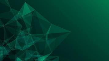 abstrakter grüner Hintergrund mit beweglichen Linien, die Dreiecke umwandeln. das Konzept von Big Data, Technologie und Wissenschaft. Verbindung zum World Wide Web. 3D-Rendering. foto