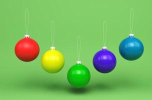 Christmas Ornament Ball 3D-Darstellung auf Gottesanbeterin Hintergrund foto