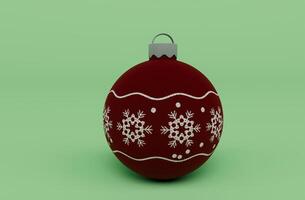 Christmas Ornament Ball 3D-Darstellung auf Gottesanbeterin Hintergrund foto