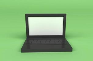minimale Laptop-Symbol 3D-Darstellung auf weißem Hintergrund. foto
