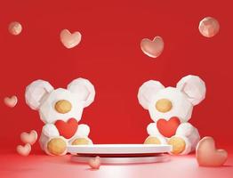 3D süße Bär zum Valentinstag foto