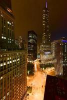 Chicago Skyline in der Nacht foto
