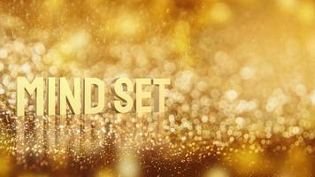 Gold Mind Set auf Bokeh für abstraktes Konzept 3D-Rendering foto