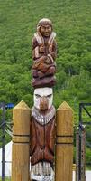 Holz-Idol-Statue von Koryak auf der Halbinsel Kamtschatka foto