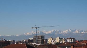 Kran auf der Baustelle foto