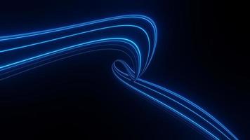 3D-Renderbewegungslinie von Geschwindigkeit und Kraft oder Lichtspuren. Hochgeschwindigkeitslicht mit Kurvenbewegungsstrahl. 5g-Technologie schneller und futuristischer Hintergrund. abstrakte Bewegungsunschärfe. foto