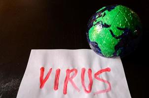 Virus auf Papier geschrieben foto