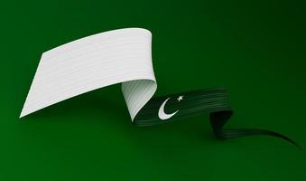 pakistanische gewellte flagge abstraktes band. 3D-Darstellung. foto
