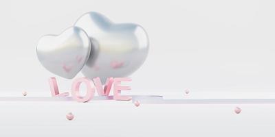 valentinstag hintergrund weiche farben herzen und geschenke süße farben 3d illustration foto