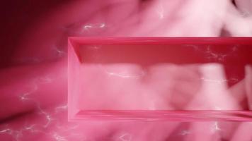 3D-Rendering rosa Marmorszene mit Podium und modernem Gobo-Lichteffekt. steinküche oder badezimmerplattform für präsentationsprodukte mit schattentextur foto