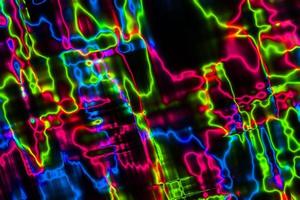 abstrakter Neonlinienhintergrund, abstrakte gestreifte Neonfarbenbeschaffenheit, abstrakter flüssiger gewellter Hintergrund foto