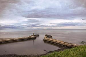 mittelalterliche Stadt Whitby, England. foto