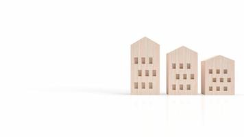 das spielzeugholzhaus für immobilien- oder immobilienkonzept 3d-rendering foto