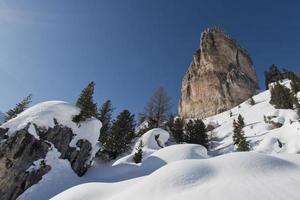 Dolomiten riesige Panoramablick in der Winterschneezeit foto