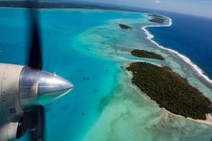 aitutaki polynesien cook island tropisches paradies flugzeugansicht foto
