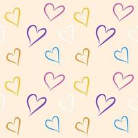 Valentinsgrußkarte mit Herz Nahtloses Muster mit Herzhintergrund mit bunten Sternenblumen foto