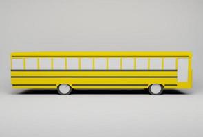 3D-Darstellung Gelber Schulbus auf weißem Hintergrund foto