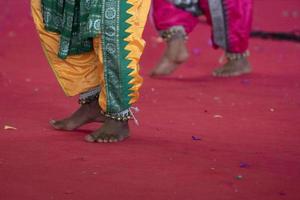 indisches traditionelles tanzfußdetail foto