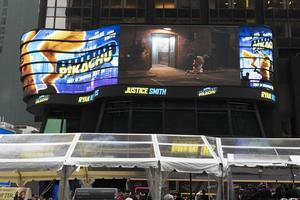 New York, USA - 7. Mai 2019 - Premiere von Detektiv Pikachu auf dem Times Square foto