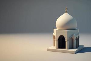 Mini-Moschee islamischer 3D-Rendering-Hintergrund foto