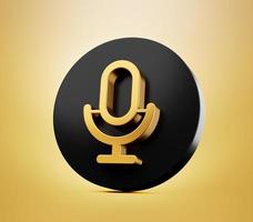 Aufnahmemikrofon 3D-Symbol. Symbolmikrofon 3D-Illustration Retro-Mikrofon für mobile Apps foto