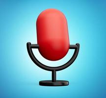 Aufnahmemikrofon 3D-Symbol. Symbolmikrofon 3D-Illustration Retro-Mikrofon für mobile Apps foto