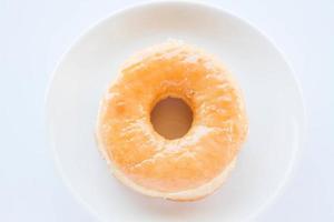 Draufsicht auf einen Donut foto